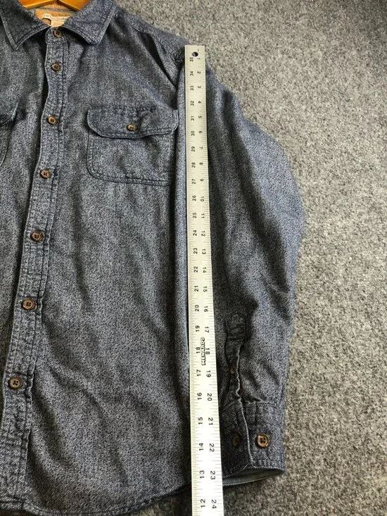 Carbon 2 Cobalt Shirt Mens Large Blue Cotton Yak Chest Flap Pockets Button - Picture 4 of 9